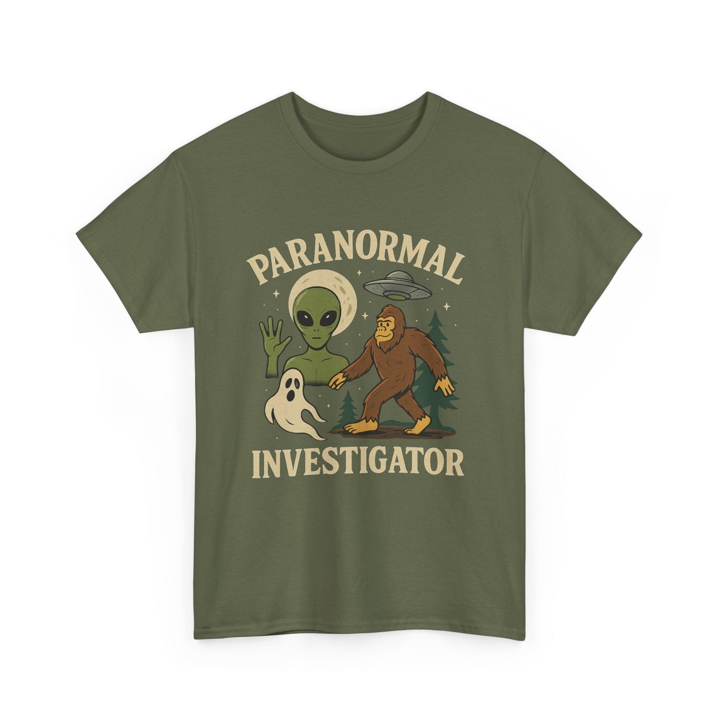 Paranormal Investigator Tee – Bigfoot, Aliens & Ghosts Design