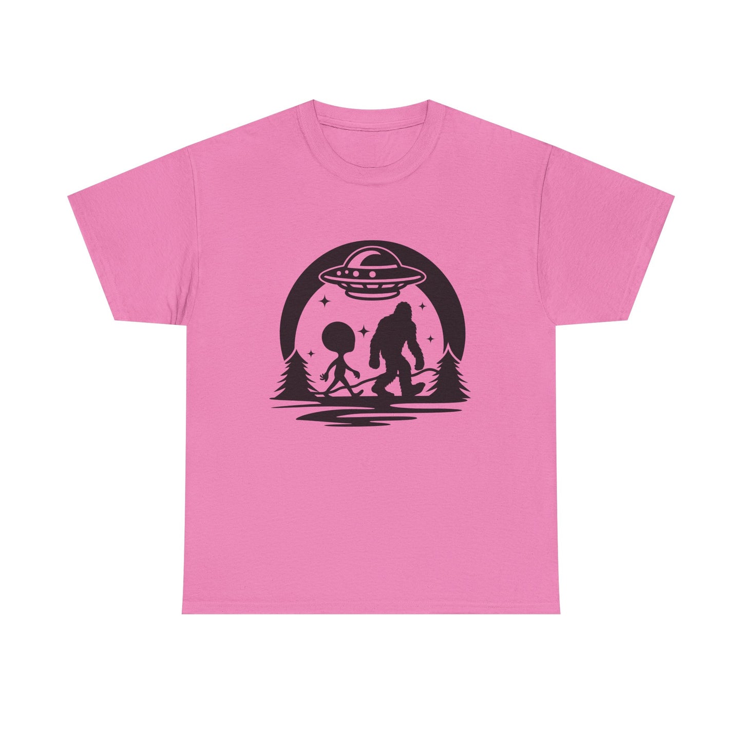 Alien and Bigfoot (Black Text) Tee