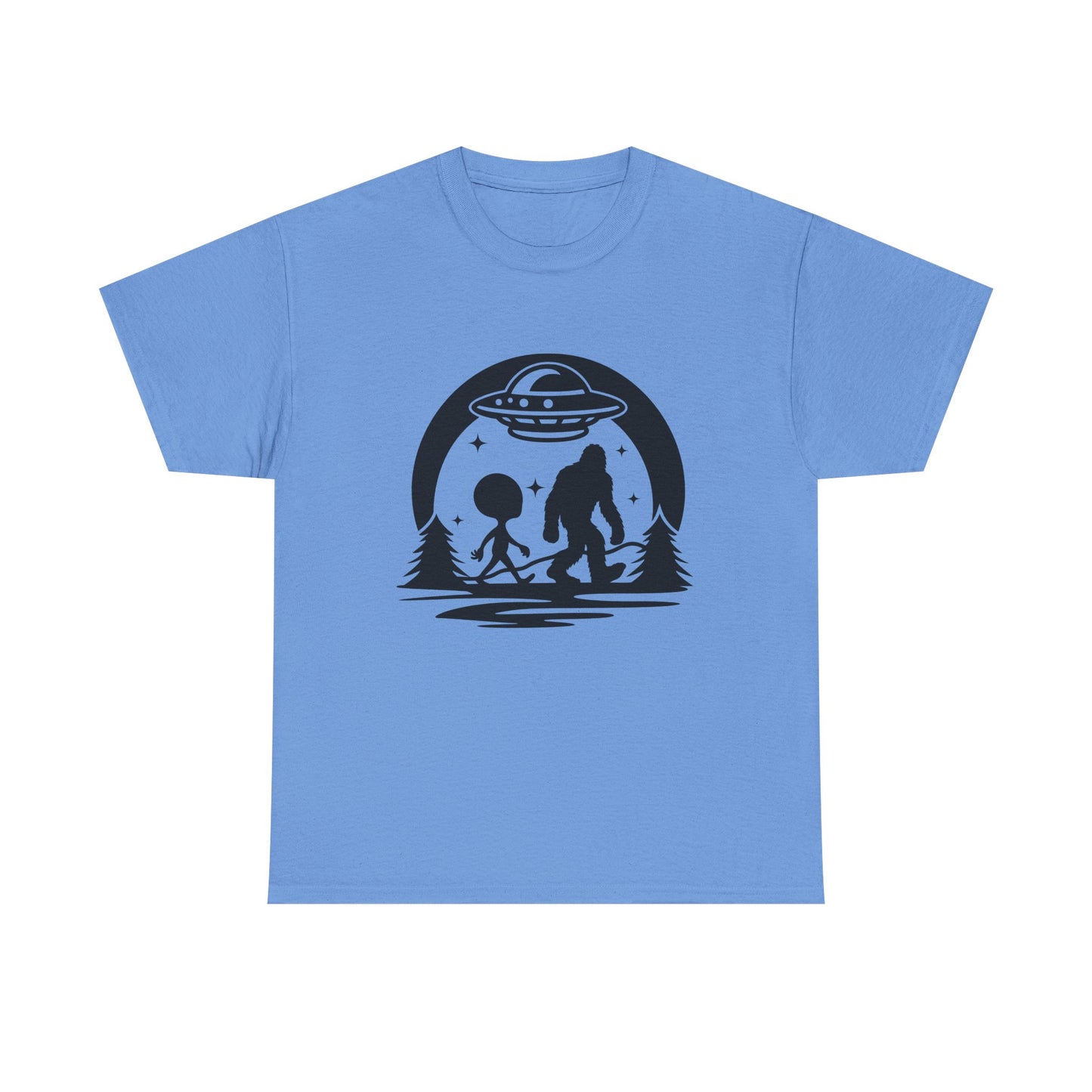 Alien and Bigfoot (Black Text) Tee