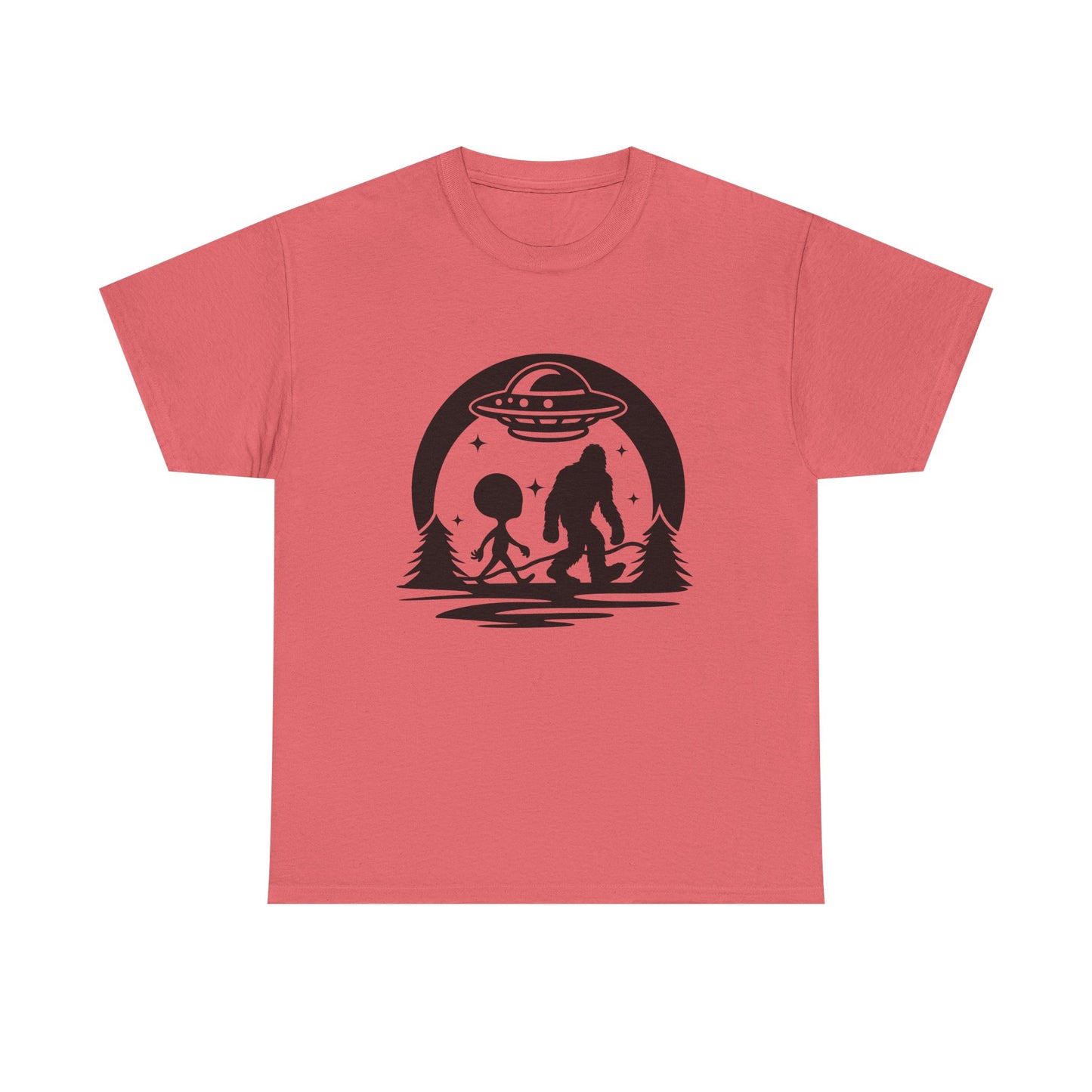 Alien and Bigfoot (Black Text) Tee