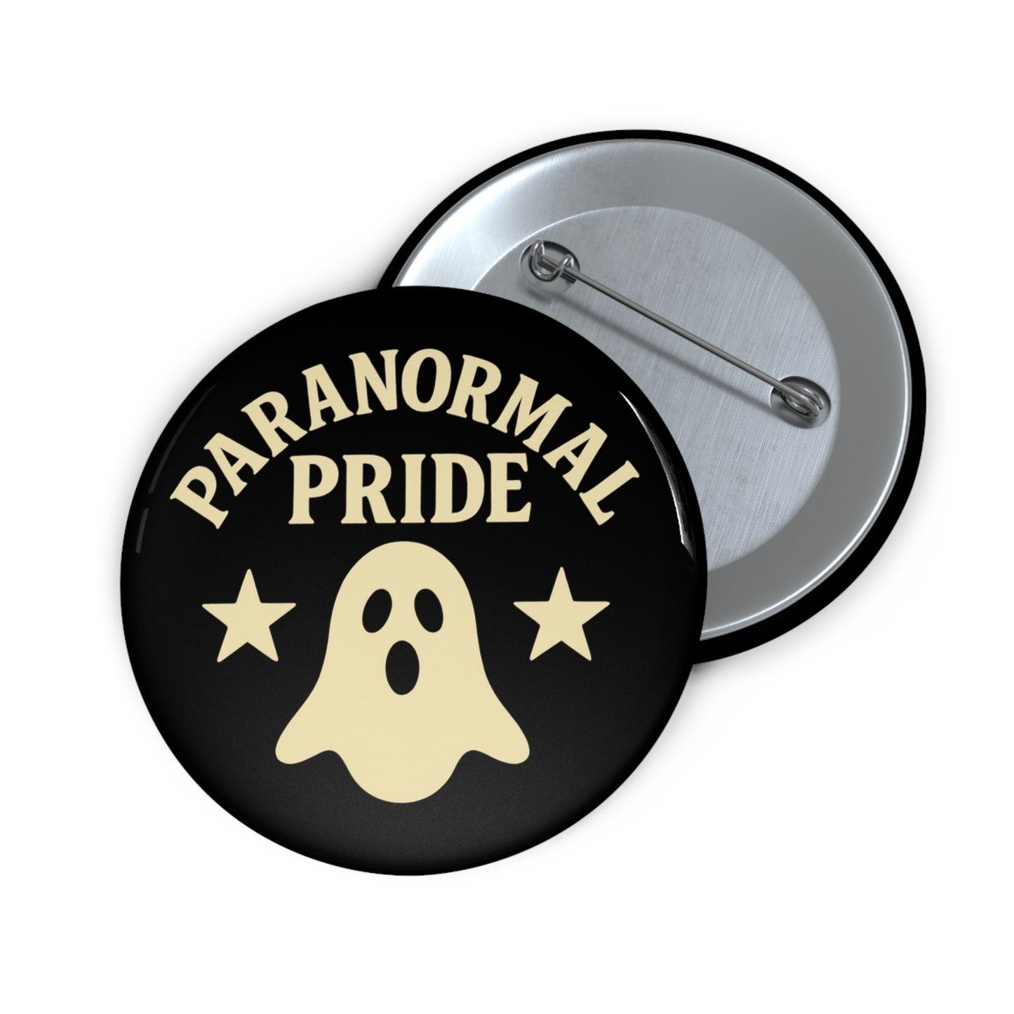 Paranormal Pride Ghost Button – Spooky Badge Pin for Paranormal Fans