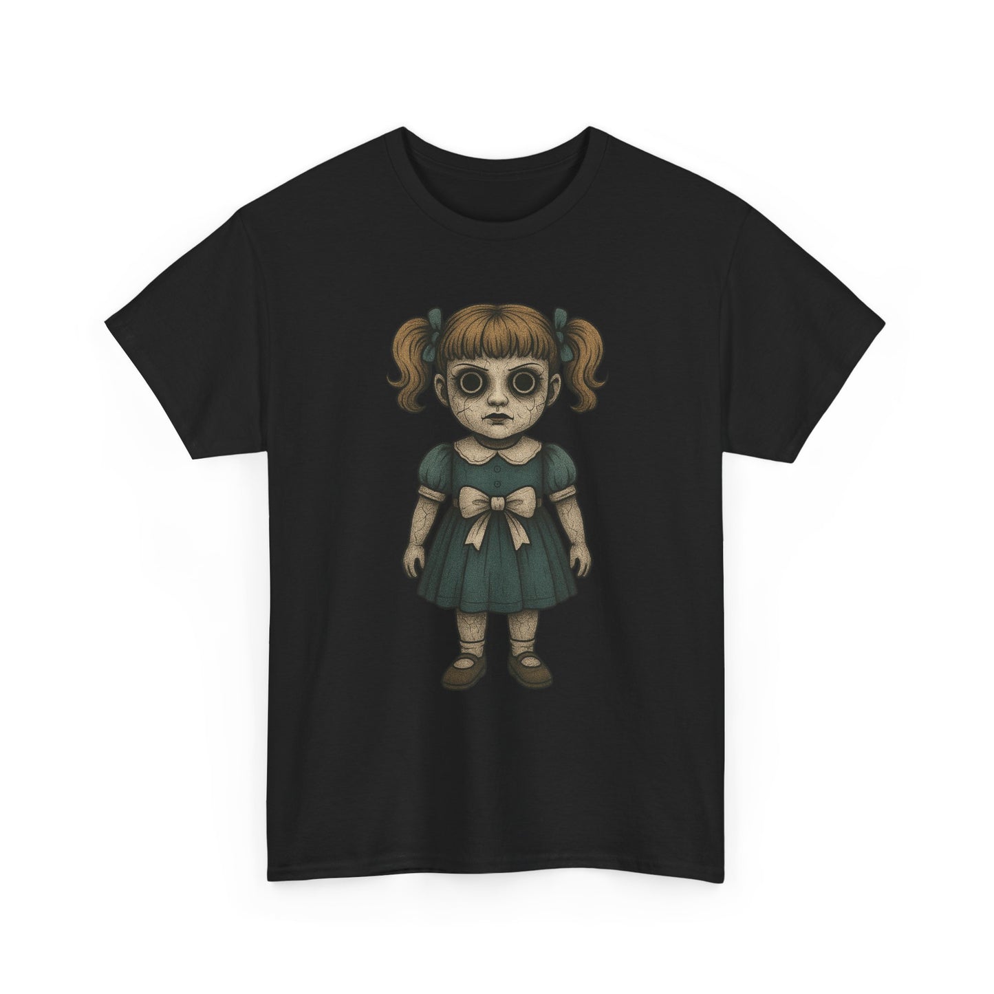 Full Body Haunted Doll Tee – Creepy Paranormal T-Shirt