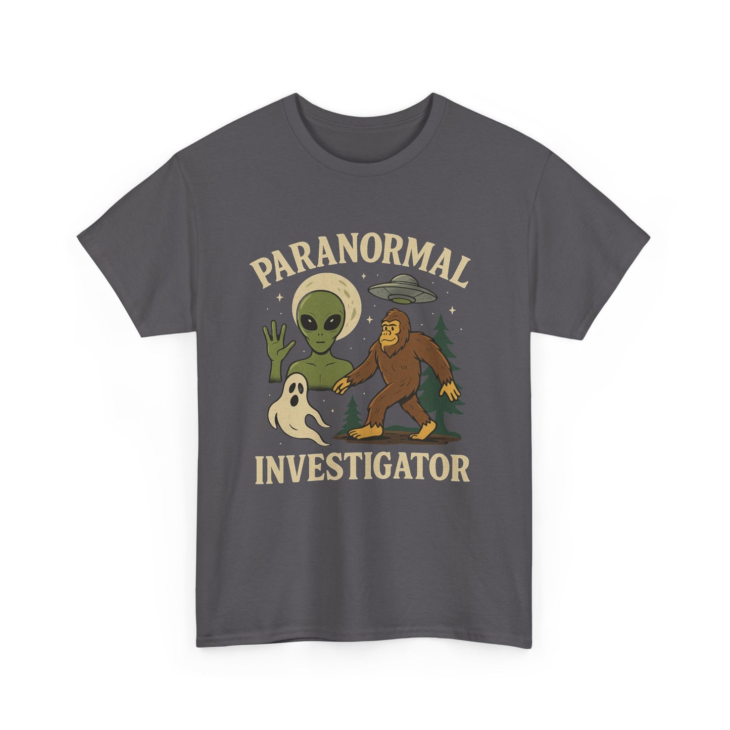 Paranormal Investigator Tee – Bigfoot, Aliens & Ghosts Design