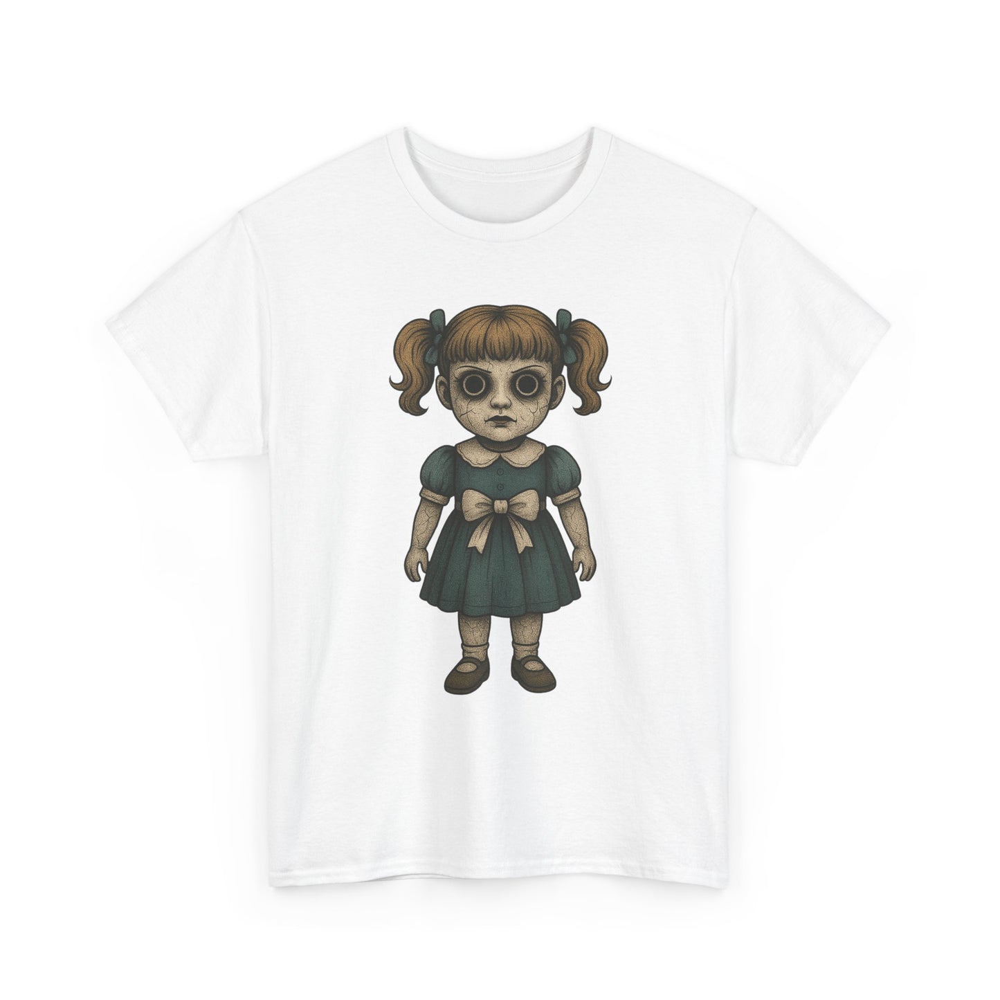 Full Body Haunted Doll Tee – Creepy Paranormal T-Shirt