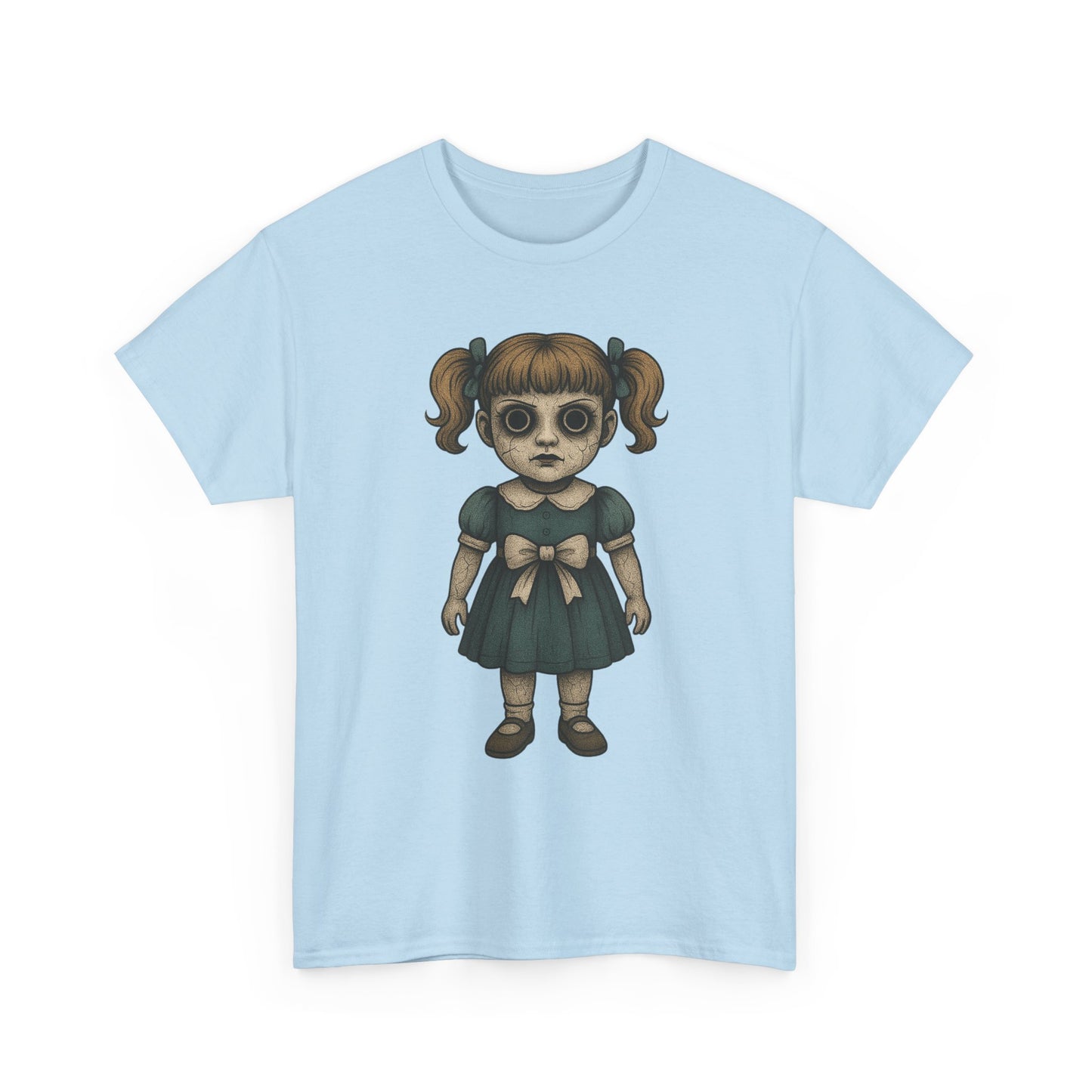 Full Body Haunted Doll Tee – Creepy Paranormal T-Shirt