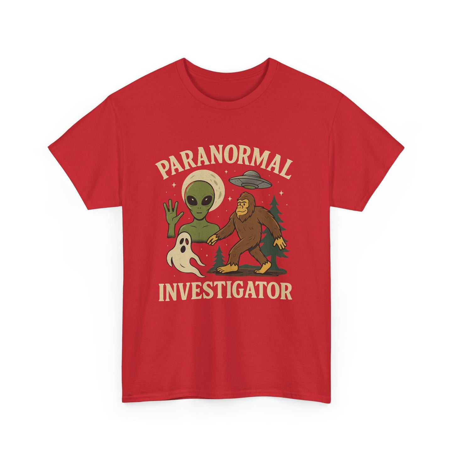 Paranormal Investigator Tee – Bigfoot, Aliens & Ghosts Design