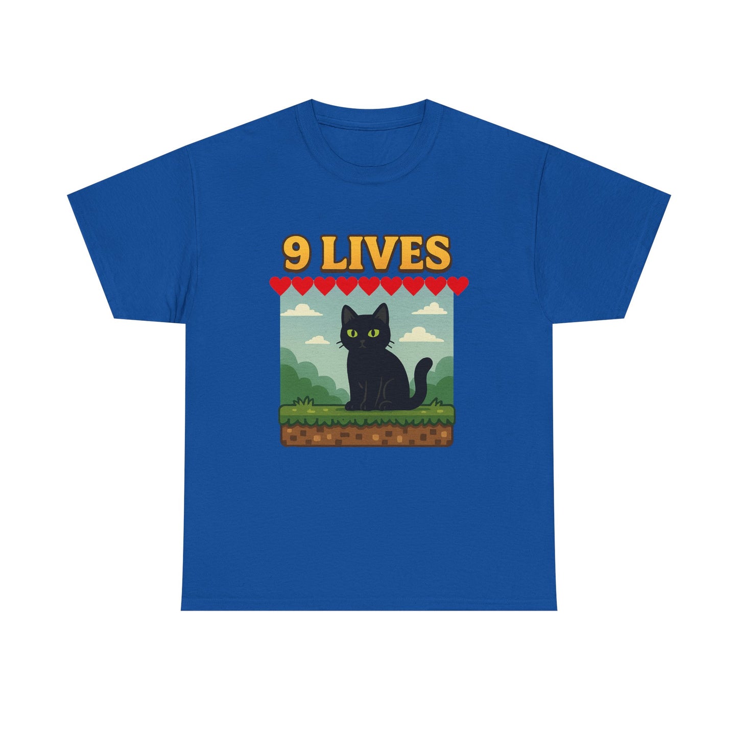 9 Lives Tee – Funny Black Cat Paranormal Video Game Tee