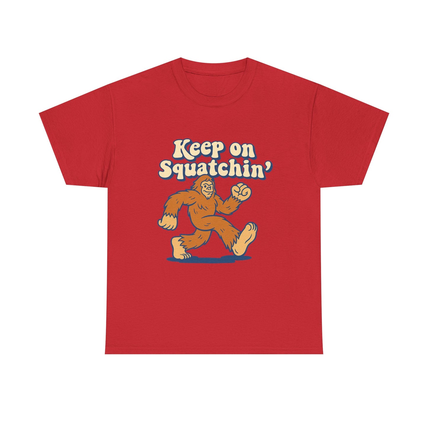 Keep on Squatchin’ Tee – Funny Bigfoot Retro Cryptid T-Shirt