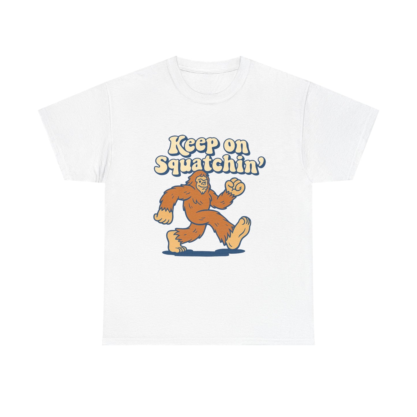 Keep on Squatchin’ Tee – Funny Bigfoot Retro Cryptid T-Shirt