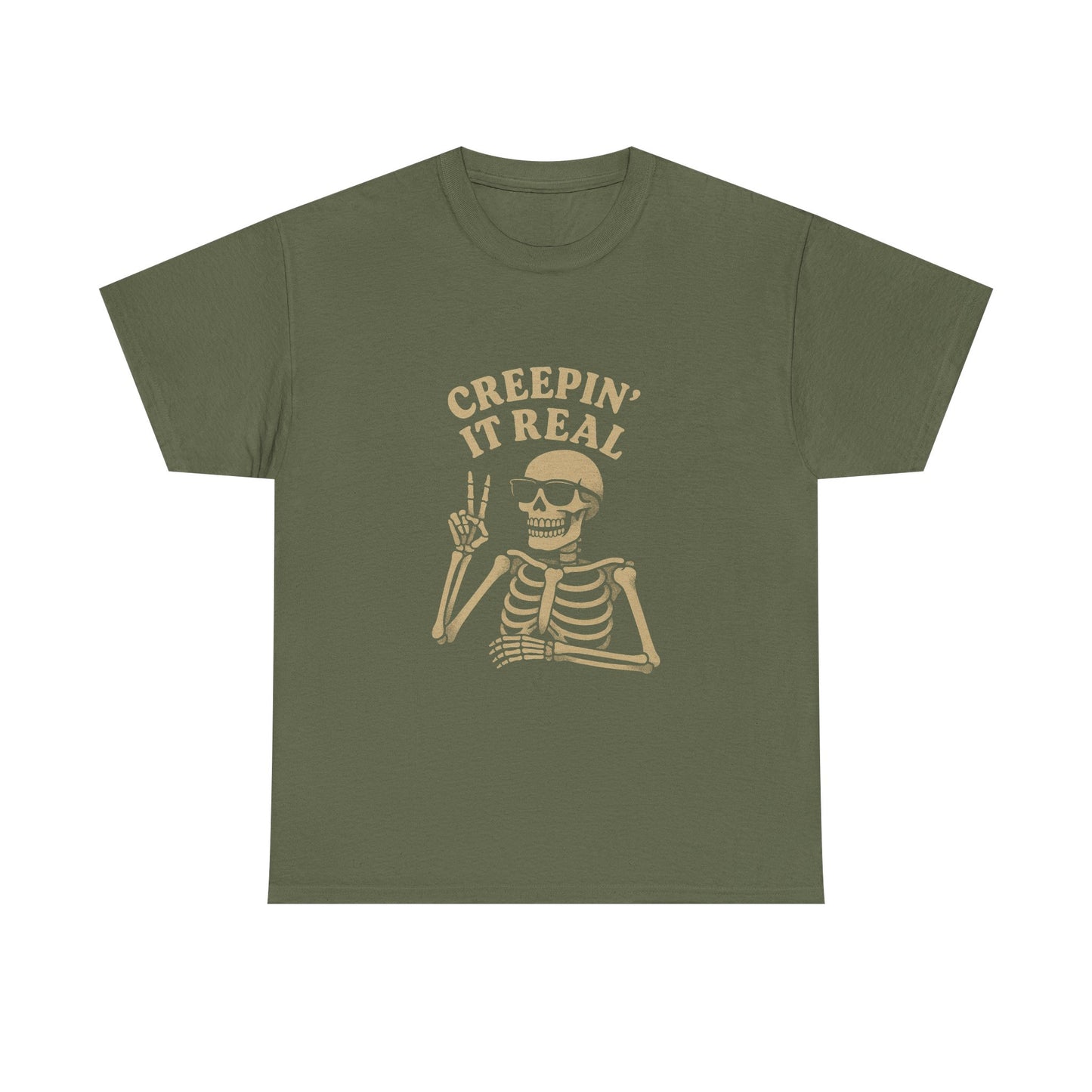 Creepin’ It Real Tee – Funny Skeleton Paranormal T-Shirt
