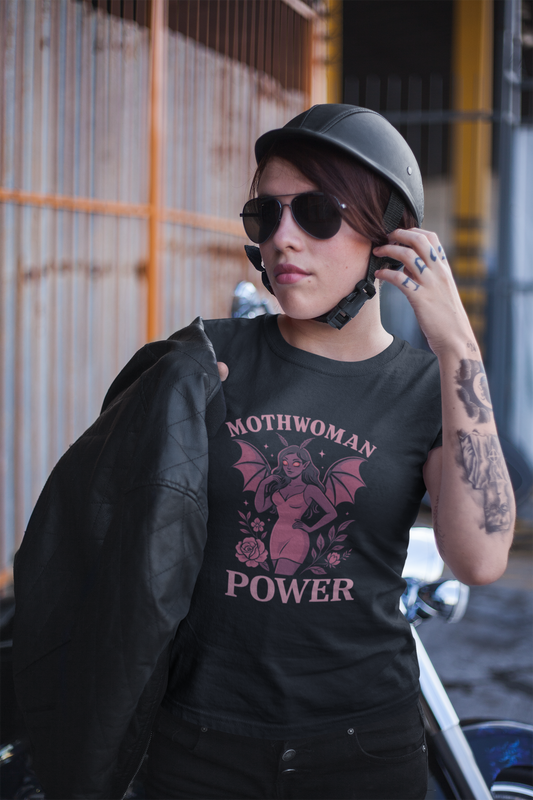 Mothwoman Power Tee – Feminine Cryptid Paranormal T-Shirt