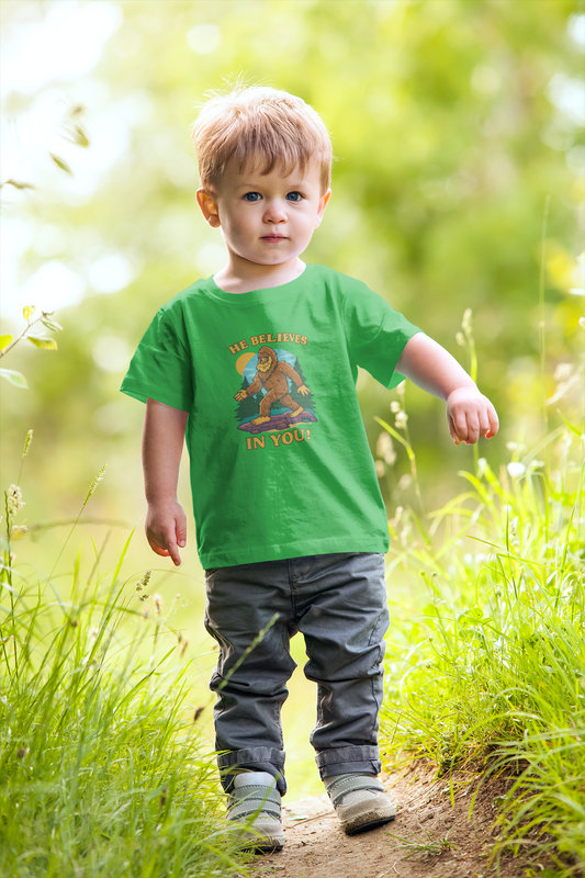 Kid's Bigfoot Believes in You Tee