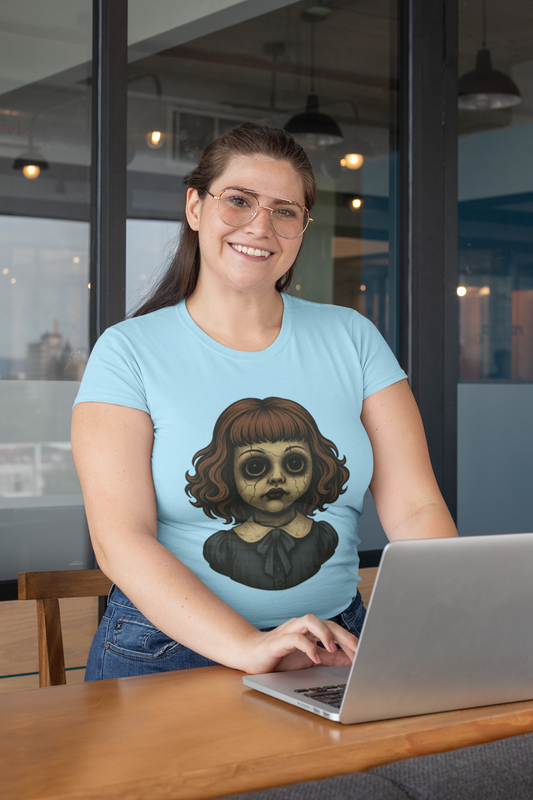 Creepy Haunted Doll Tee – Paranormal Horror T-Shirt